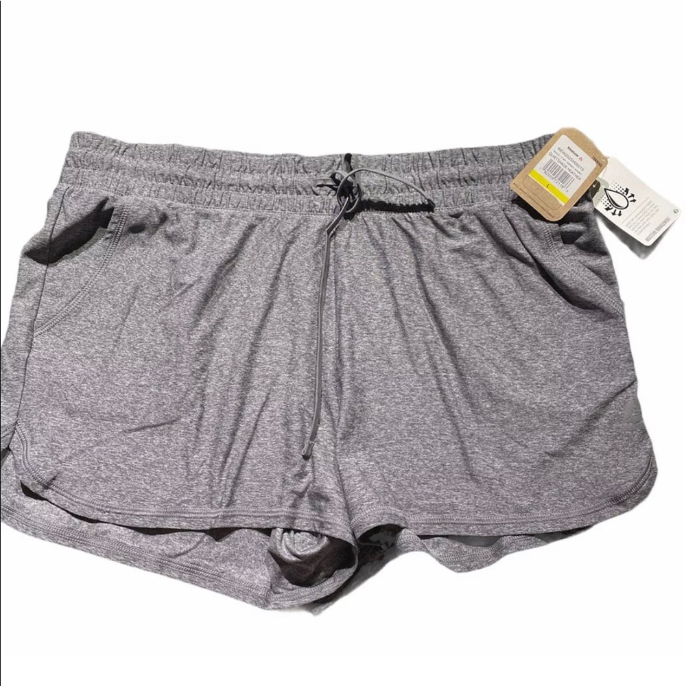 Reebok Quiet Shade  Heather Women Gray Jersey Shorts L